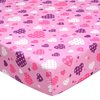 UOMNY Crib Sheet Heart Fitted Crib Sheets Baby Sheet for Standard Crib and Toddler Mattresses