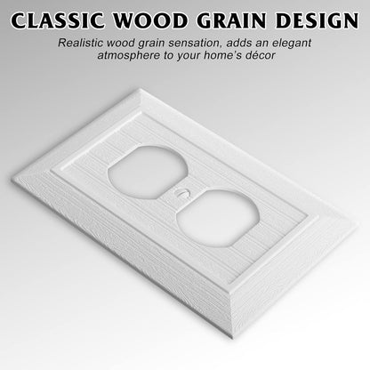 Modern Decorative Wall Plate Switch Plate Outlet Cover, Vintage Retro Wood Grain Design(Single