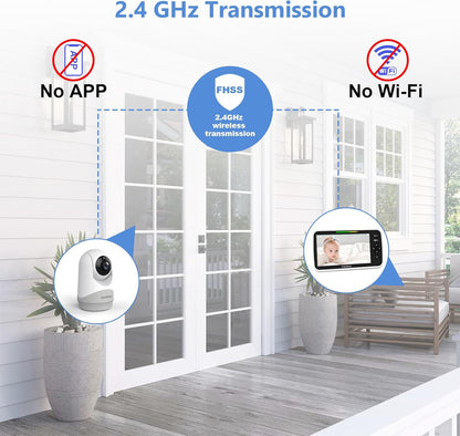 HelloBaby 6”IPS Large Screen, Video Baby Monitor with Upgraded 4000mAh Battery, 2-Way Talk, Night