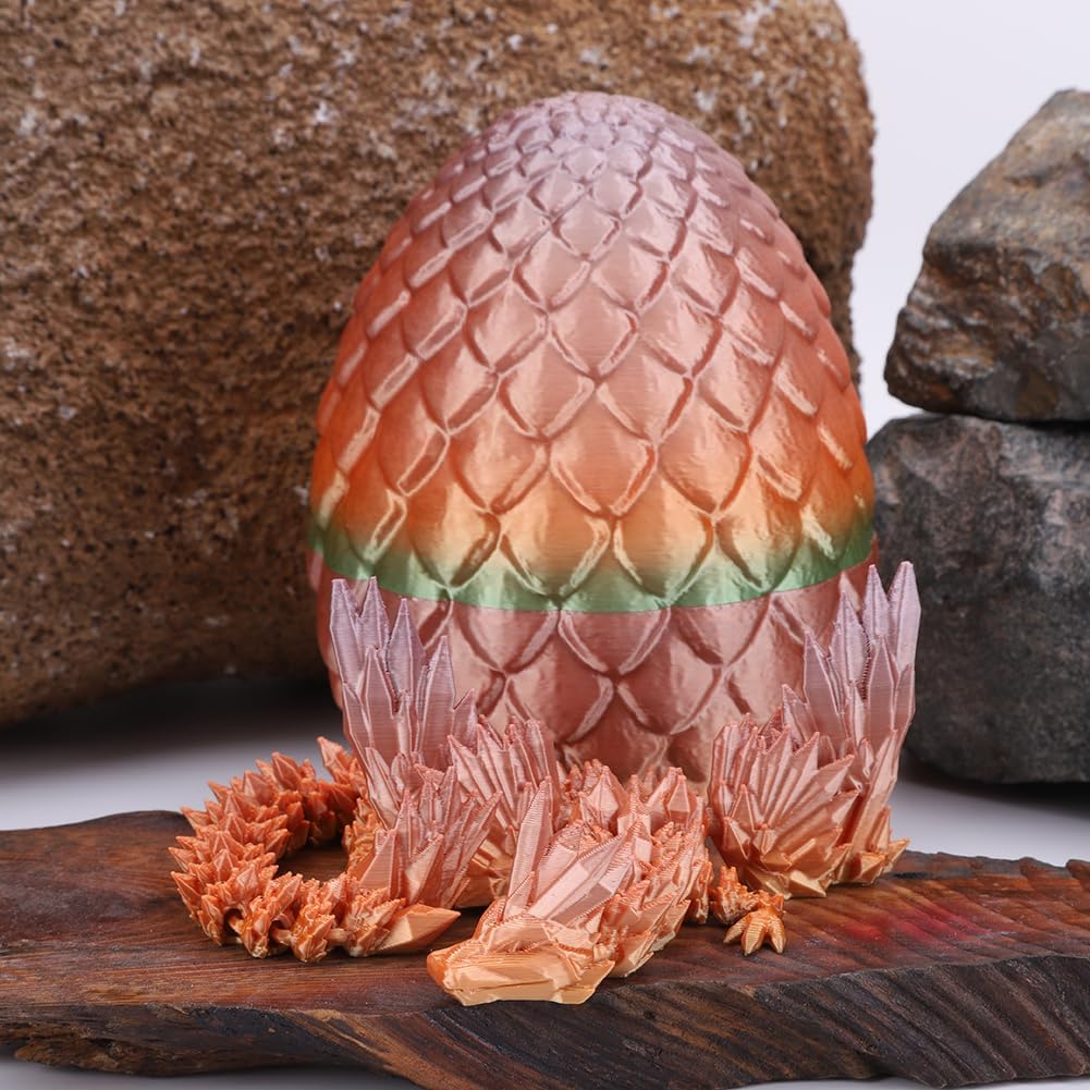 Cessfle 3D Printed Dragon in Egg, Fly Dragon Egggs with Dragon Inside Full Articulated Dragon Egggs