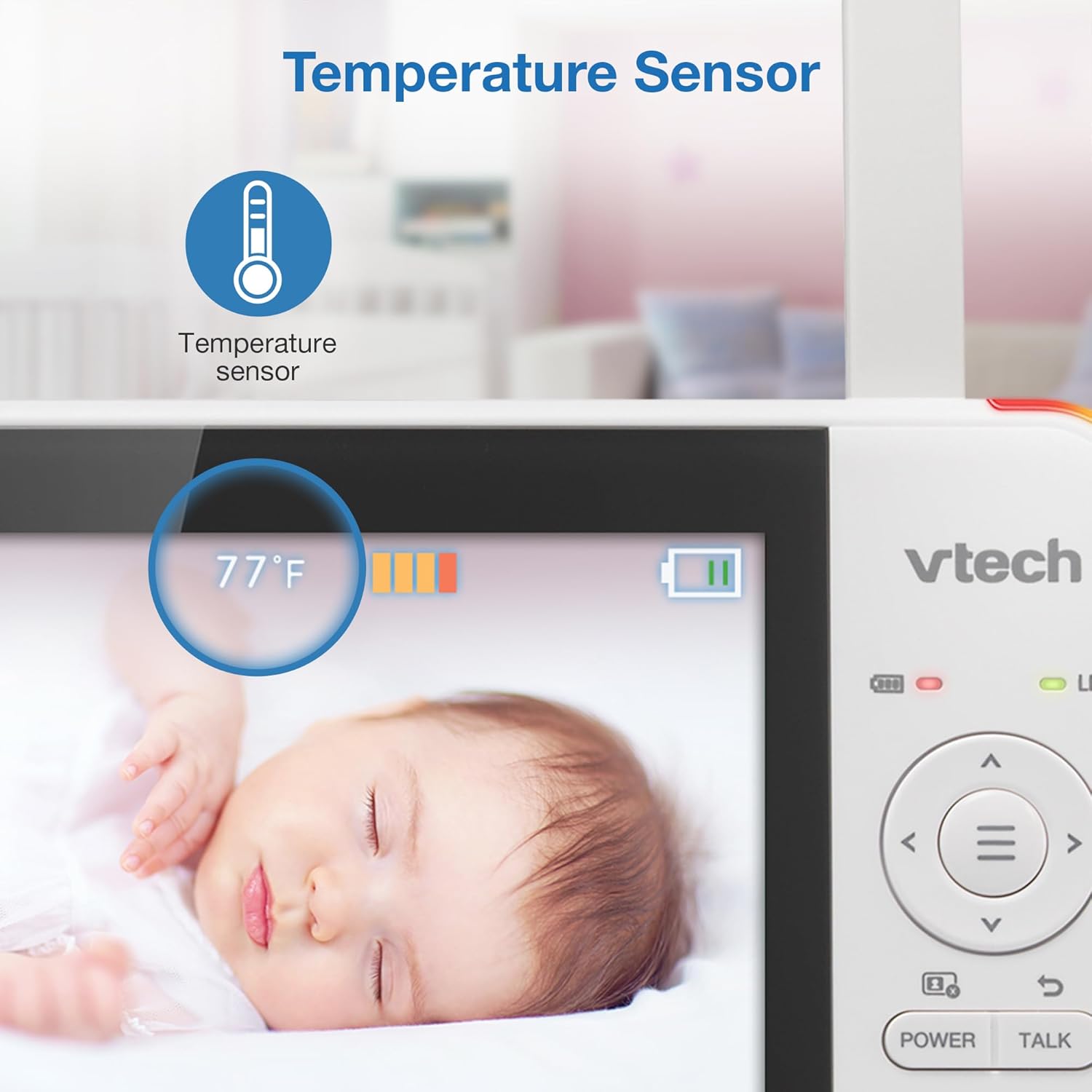 VTech VM924 Remote Pan-Tilt-Zoom Video Baby Monitor, 5" LCD Screen, Up to 17 Hrs Video Streaming