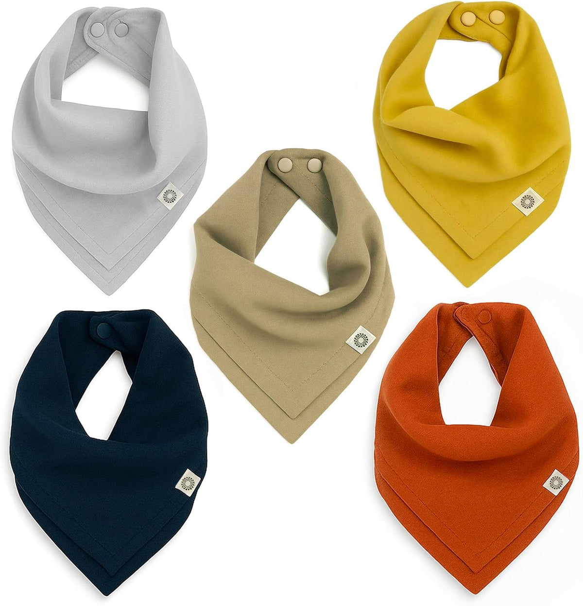 Kishu Baby Indi Organic Baby Bandana Bibs – Fairtrade 4-Way Reversible Drool Bibs for Boys & Girls
