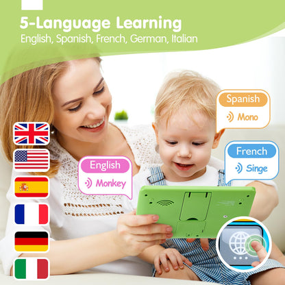 hahaland 5-Language Learning Tablet Toy for Toddler 1-3 with Speech Therapy