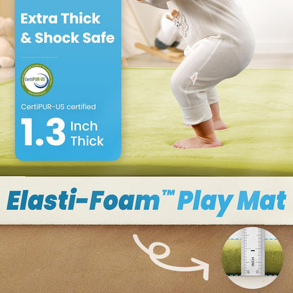 Baby Play Mat for Kids Room,Extra Thick Elasti-Foam Anti-Fall Cushion Mat for