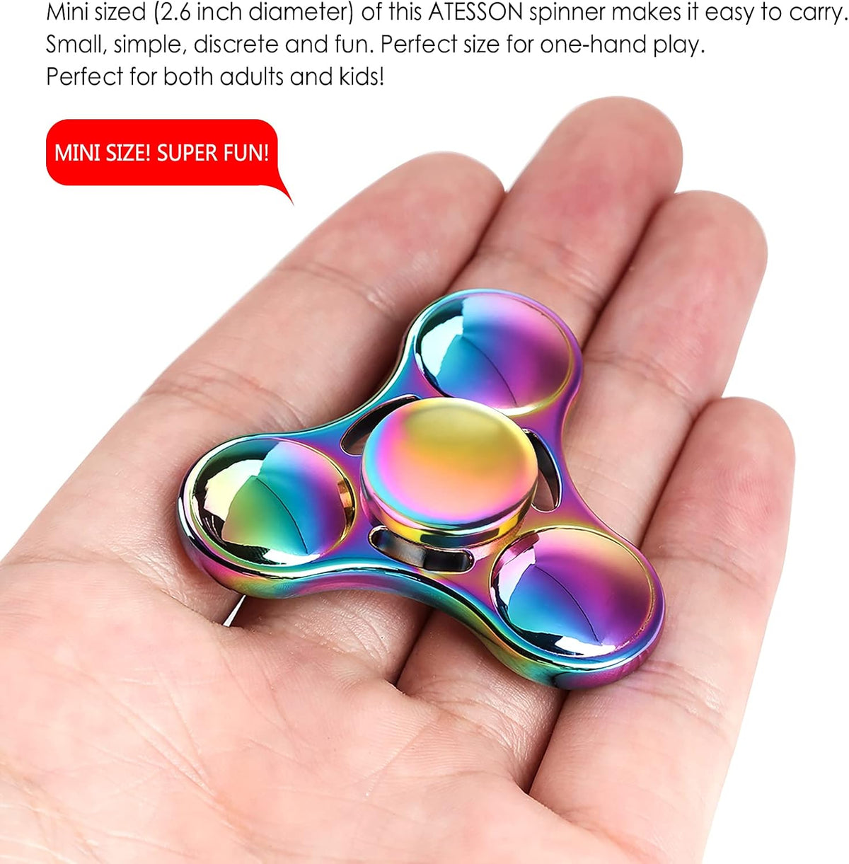 ATESSON Fidget Spinner Toy Durable Stainless Steel Bearing High Speed Spins Precision Metal Hand