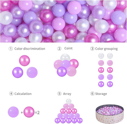 GOGOSO Ball Pits Balls for Toddlers Pack of 50 100 200 Plastics Shape Ball Non-Phthalate Non-BPA