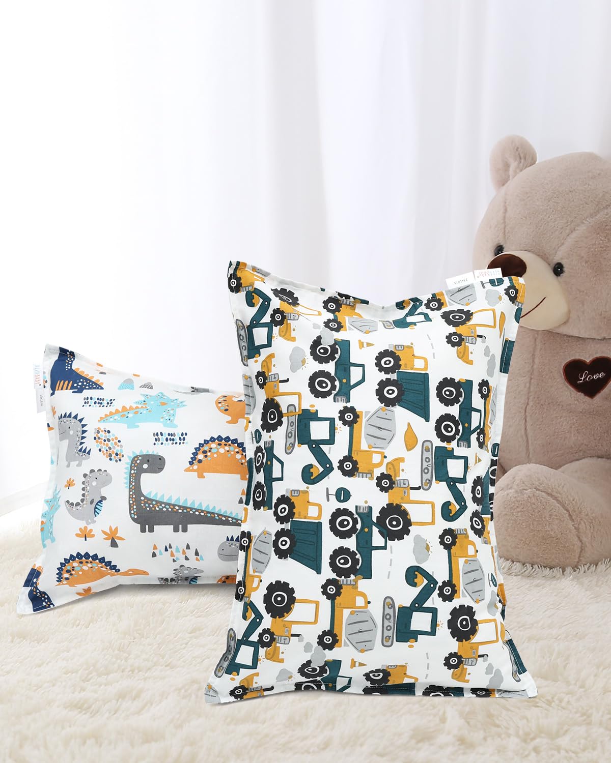 ALVABABY Toddler Pillowcases 2 Pack Organic Cotton Kids Pillow Cover Fit 13"x 18" or 14"x19"