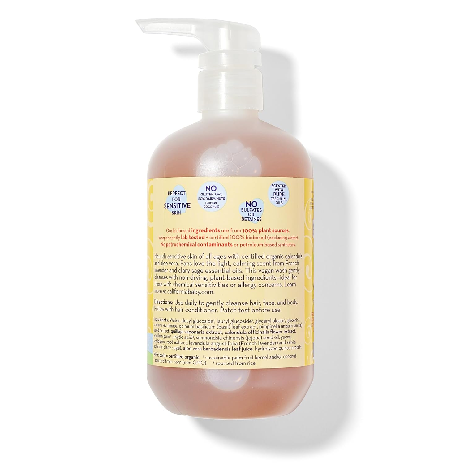 California Baby Calendula Shampoo and Body Wash | 100% Plant-Based | Allergy Friendly | Soothing