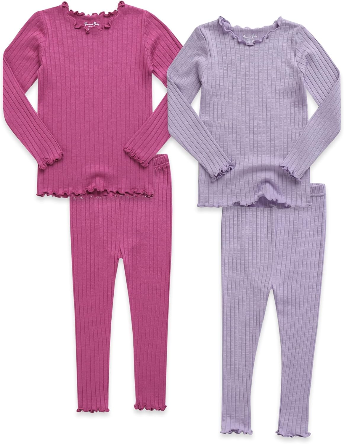 VAENAIT 6M-12Y Toddler Kids Girls Boys Soft Comfy Modal Tencel Solid Raglan Sleepwear Pajamas Pjs