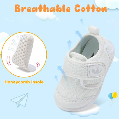 FEETCITY Baby First Walking Shoes Boys Girls Infant Sneakers Crib Shoes Breathable Lightweight Slip