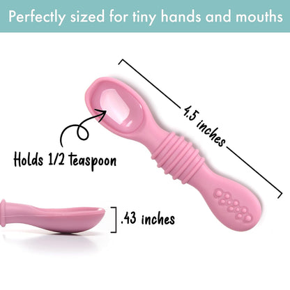 PrimaStella Silicone Chew Spoon Set for Babies and Toddlers | Safety Tested | BPA Free | Microwave