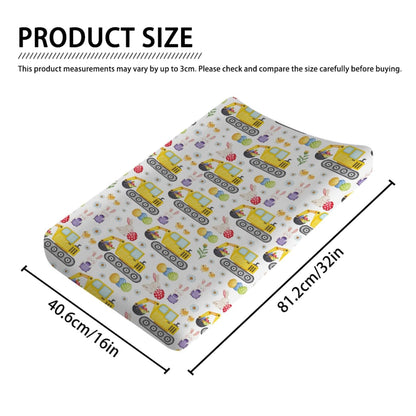 Easter Construction Trucks Changing Pad Cover Colorful Bunny Eggs Chicks Spring Floral Unisex