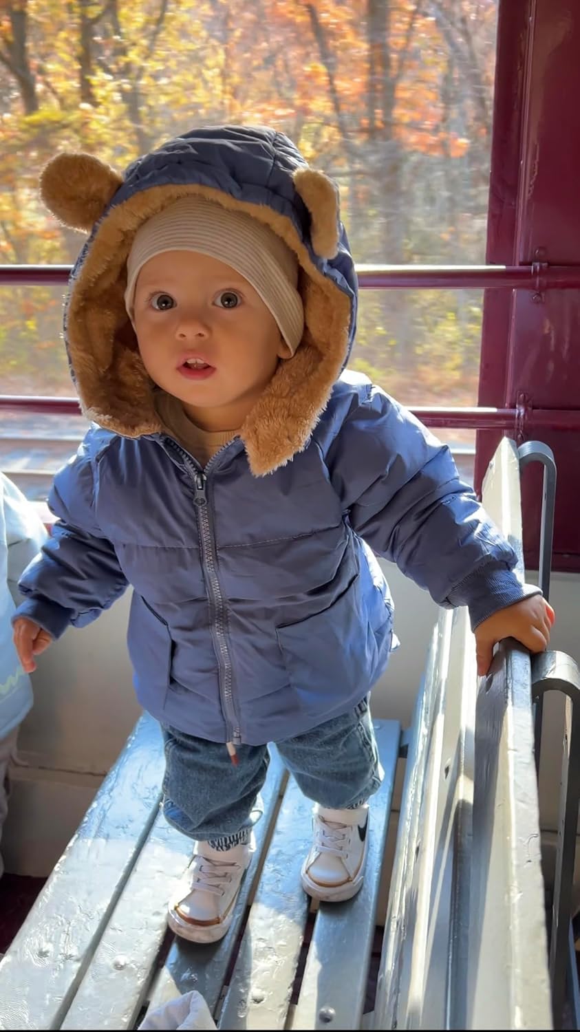 TUONROAD Baby Girls Coats for 6 Months-5 Years Toddlers Boy Winter Jacket Warm Bear Hooded Outdoor