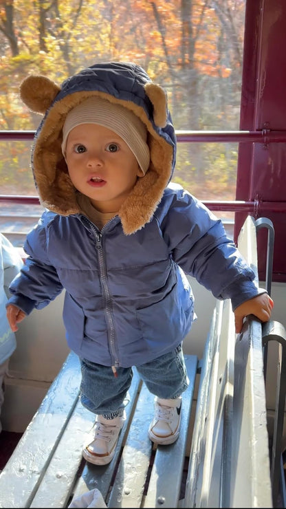 TUONROAD Baby Girls Coats for 6 Months-5 Years Toddlers Boy Winter Jacket Warm Bear Hooded Outdoor