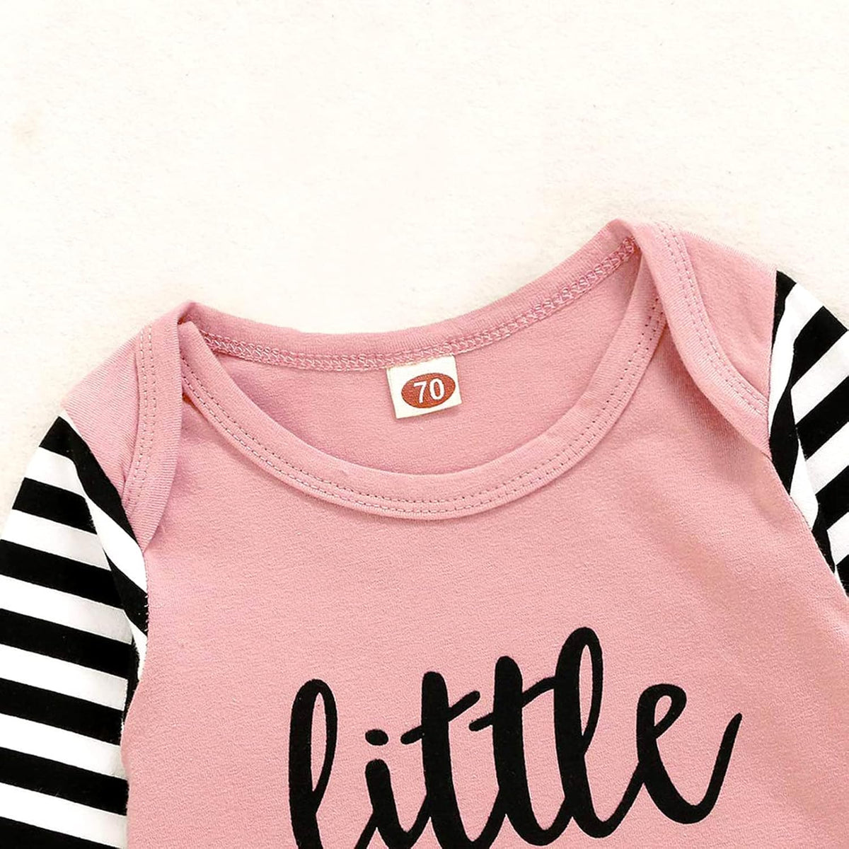 AMAWMW Newborn Baby Girl Little Sister Sleeper Gown Stripe Long Sleeve Nightgown Pajamas Gifts