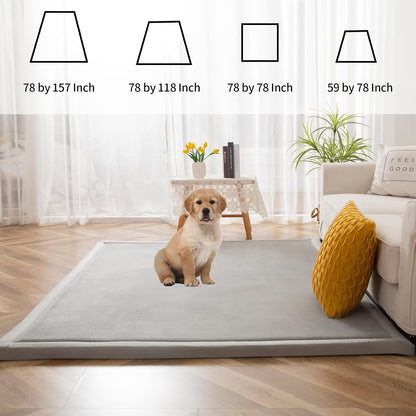 MAXYOYO Black Coral Velvet Area Rug, Thick Japanese Tatami Mat Living Room Carpet with Non-Slip