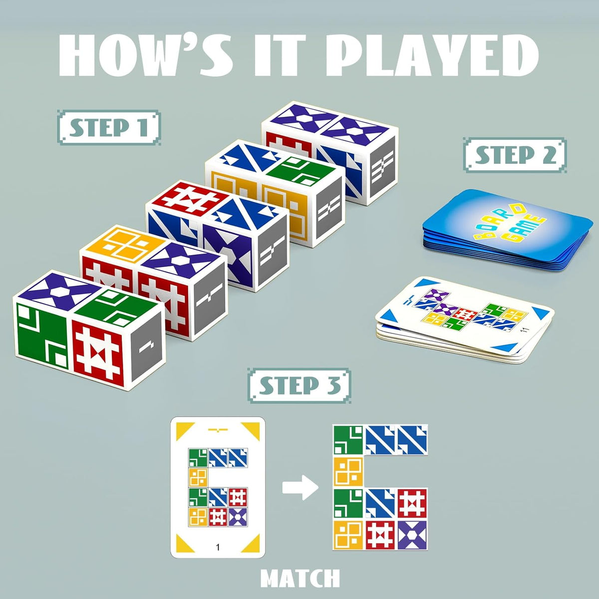 Family Board Game for Kids & Adults, Block Puzzle Games for Boys & Girls Ages 4-8 8-12, 2+ Player