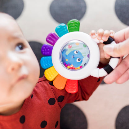 Baby Einstein Outstanding Opus The Octopus Sensory Rattle & Teether Multi-Use Toy, BPA Free &