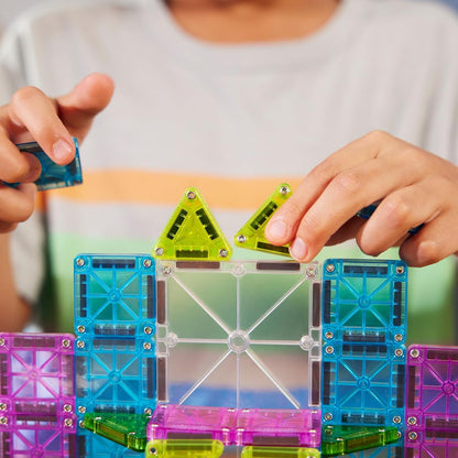 MAGNA-TILES microMAGS Travel Set Deluxe 55-Piece Magnetic Construction Set, The Original Magnetic