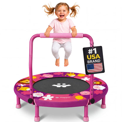 Happin® 36'' Toddler Trampoline Indoor, Foldable Mini Trampoline for Kids Ages 2-6, ASTM Certified