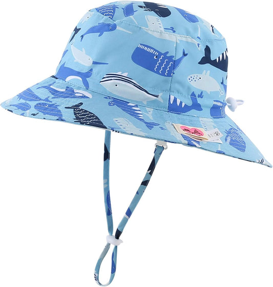Home Prefer UPF50+ Wide Brim Sun Hat Boys Girls Sun Protection Hat Zoo Beach Swim Safari Bucket Hat
