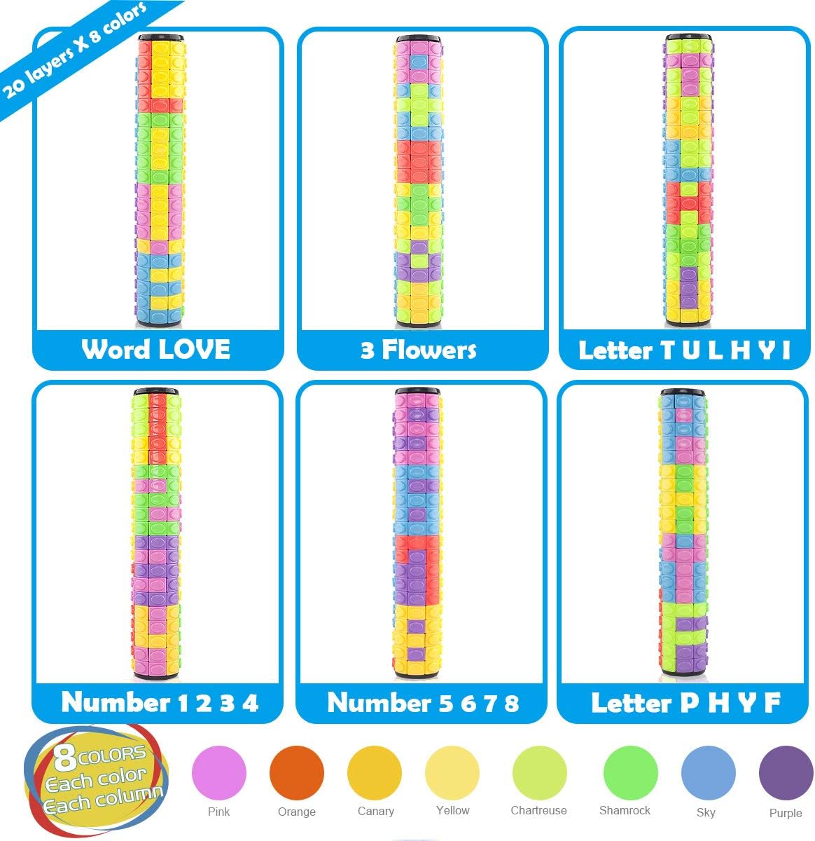 R.Y.TOYS Rotate and Slide Puzzle-Design Patent,Fidget Toys(Restore Order/Create Patterns) 8