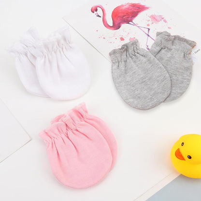 Newborn Baby Mittens No Scratch Cotton Elastic Wrist Gloves Infant Toddler Mittens for Baby Boy