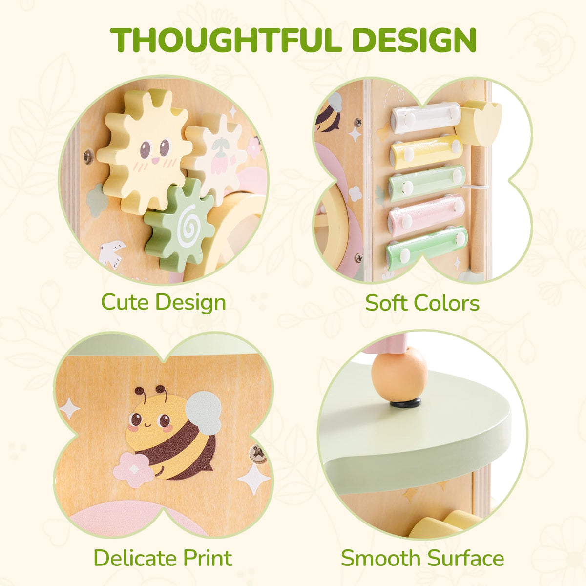 ROBUD Wooden Activity Cube, Educational Wooden Toys, Montessori Toys