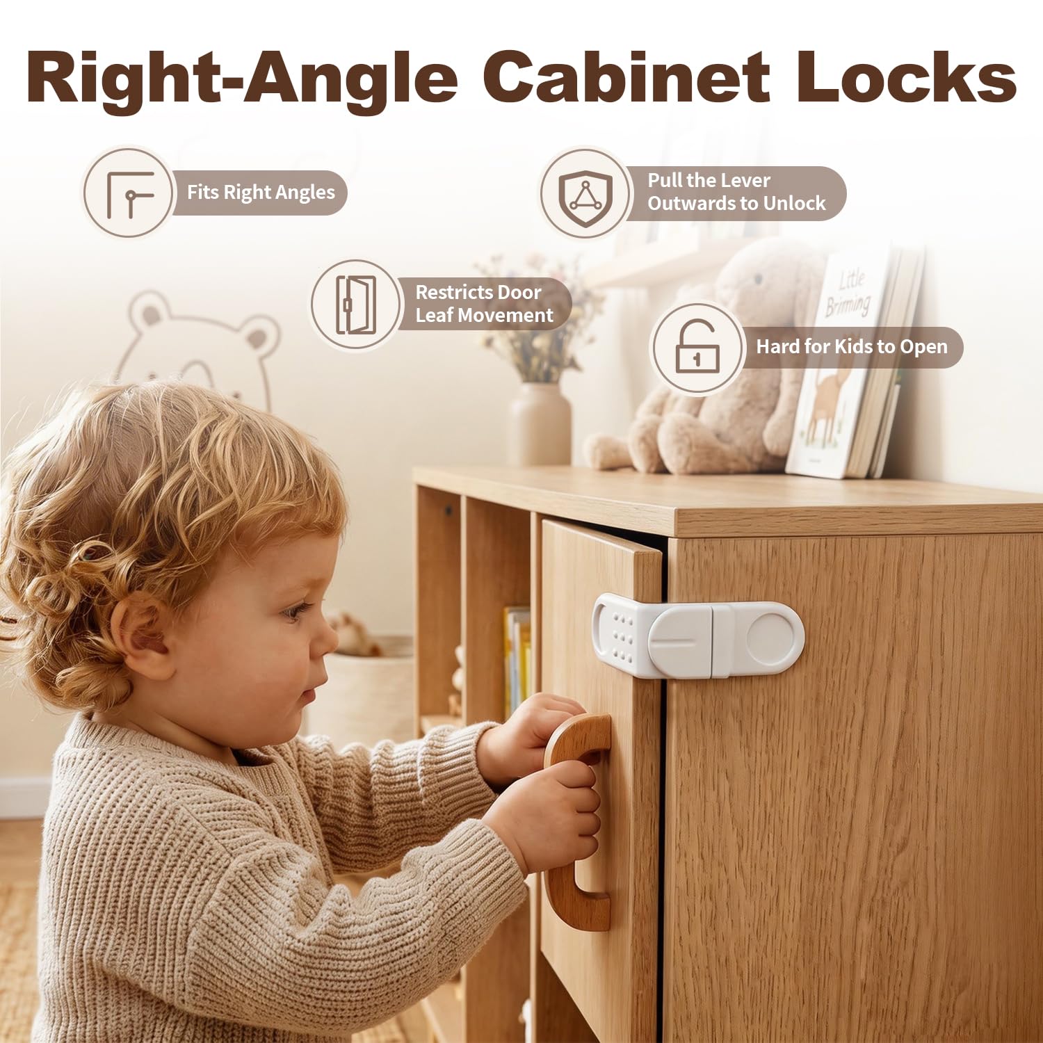 Hoxutym Baby Proofing Kit for Child, 45 Pack Child Safety Pack – Cabinet & Drawer Locks, No Drill
