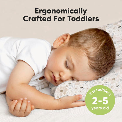 KeaBabies Toddler Pillow with Pillowcase, Jumbo 14X20 - Soft Organic Cotton Toddler Pillows for