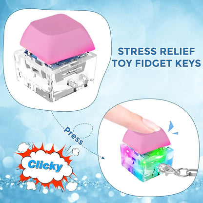 Keyboard Fidget Toys, Keyboard Fidget Keychain Keyboard Decompression Toys Keyboard Fidget Toy