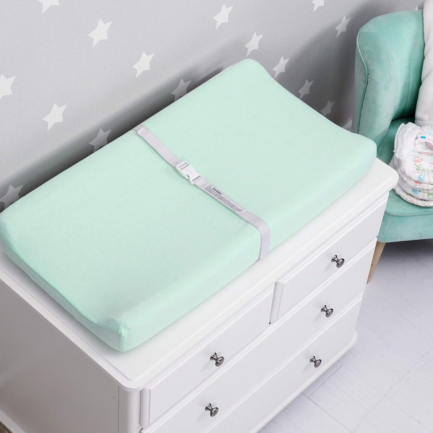 TILLYOU Changing Pad Cover Set in Soft Jersey Material - Fits 32"/34''x16 Contoured Pad for Babies