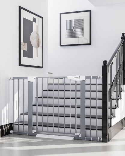 Cumbor 29.7-46" Baby Gate for Stairs, Gifts for Mom-Auto Close Dog Gate for The House, Easy Install