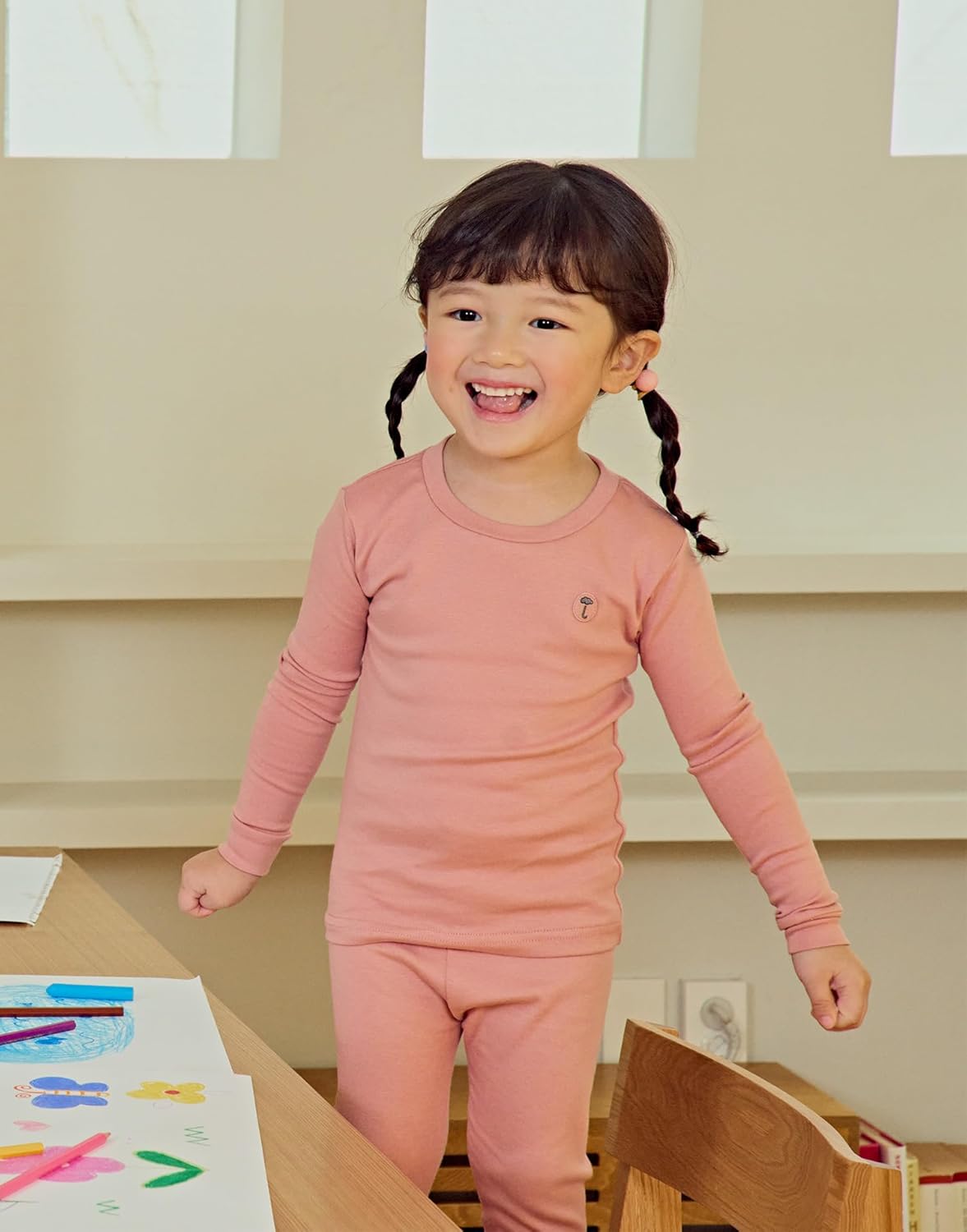 moimoln 6M-8Y Modal Cotton Solid Soft Breathable Baby Toddler Boys Girls Snug fit Pjs Long Sleeve
