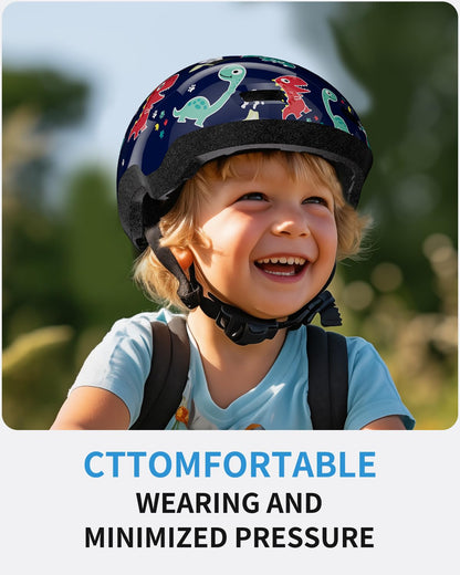 Toddler Helmet Durable Hard Shell Lightweight for 6m-2.5Y（Dinosaur-XS