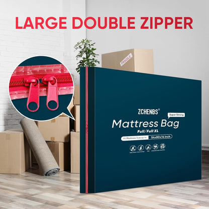 ZCHENBS® – Mattress Bags for Moving and Storage,Mattress Bag with Zippers,5 Mil Ultra-Thick Bed