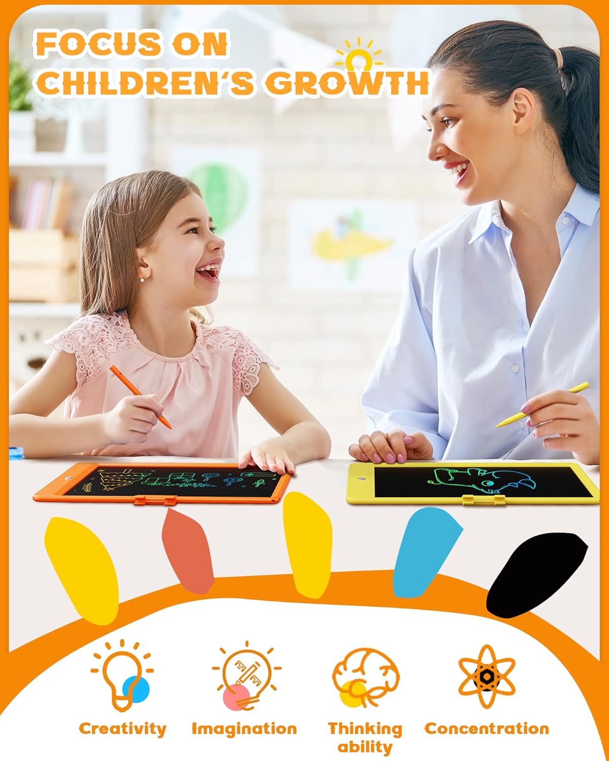 Bravokids LCD Writing Tablet for 3-8 Year Old Girls and Boys - 10 Inch Electronic Doodle Board