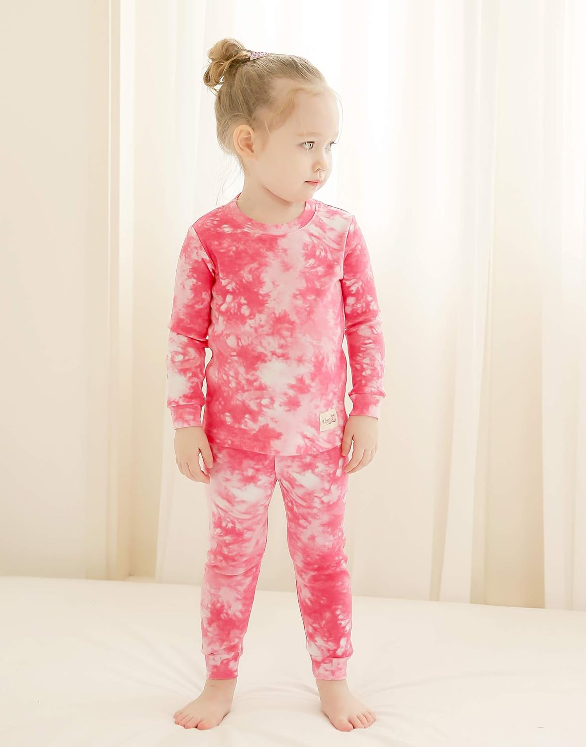 VAENAIT BABY 12M-12Y Toddler Kids Boys Girls 100% Cotton Marbling Tiedye Sung Fit Sleepwear Pajamas
