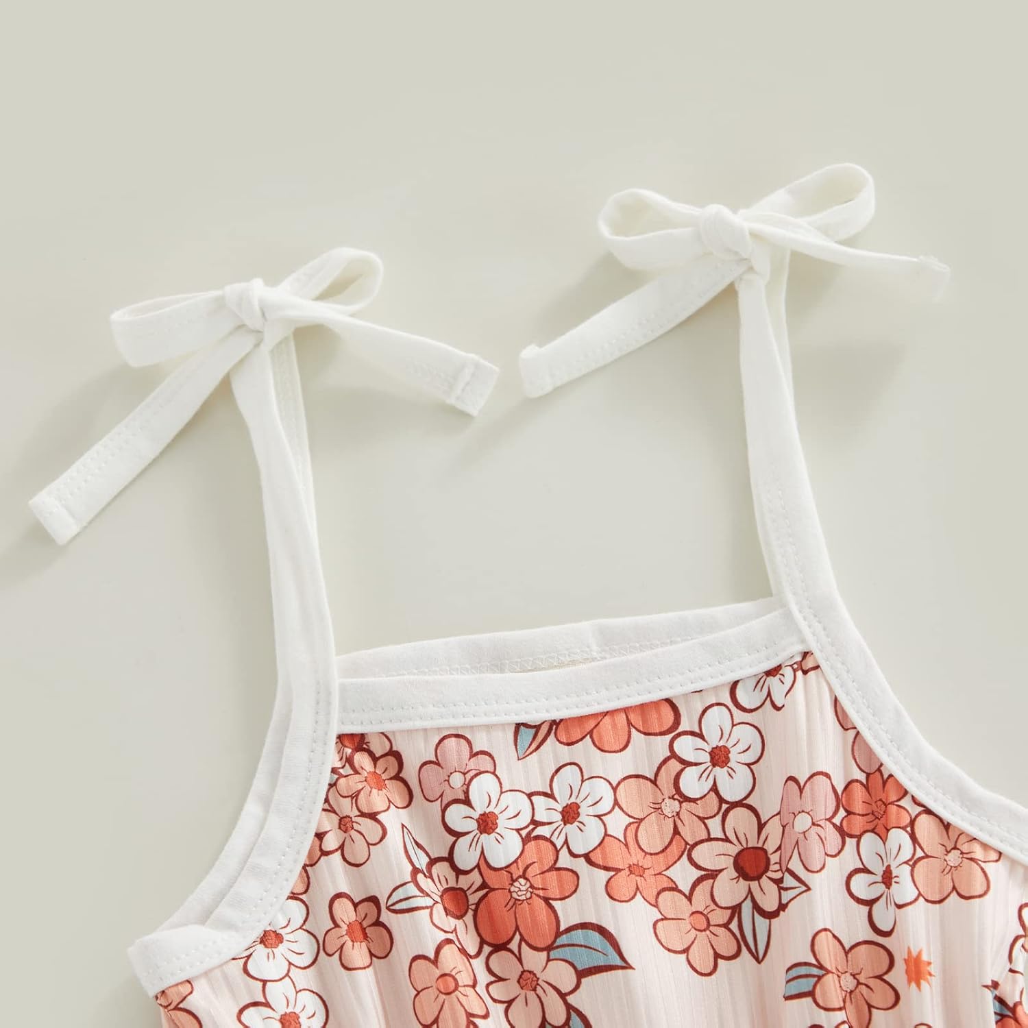 WZTYYDS Toddler Baby Girl Summer Clothes Floral Romper Tie-Up Strap Halter Jumpsuit Infant Summer