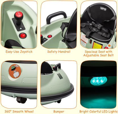 12V Electric Ride on Bumper Car for Toddlers, Kids Bumper Car with Remote Control, 360 Degree Spin