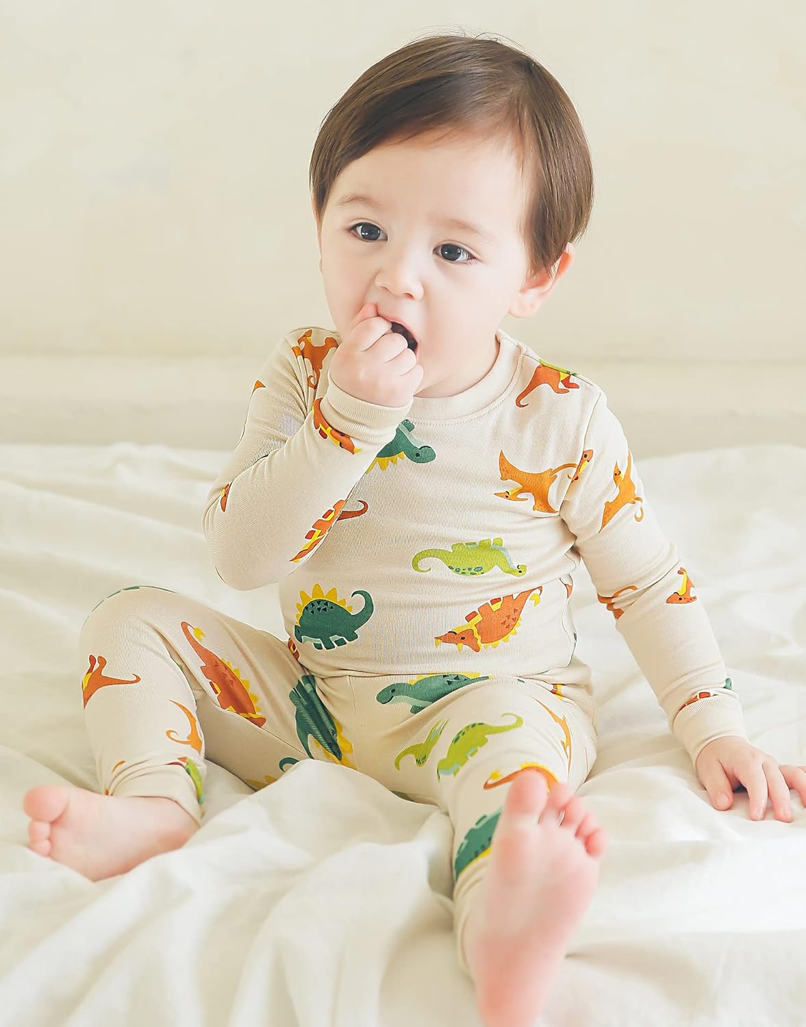VAENAIT 6M-12Y Toddler Kids Girls Boys Soft Comfy Modal Tencel Solid Raglan Sleepwear Pajamas Pjs