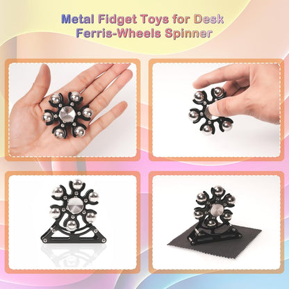 Desk-Fidget-Toys for Ferris-Wheels-Spinner: 4mins Kinetic-Metal-Spinner, Cool-Gadgets-Stuff for Kid