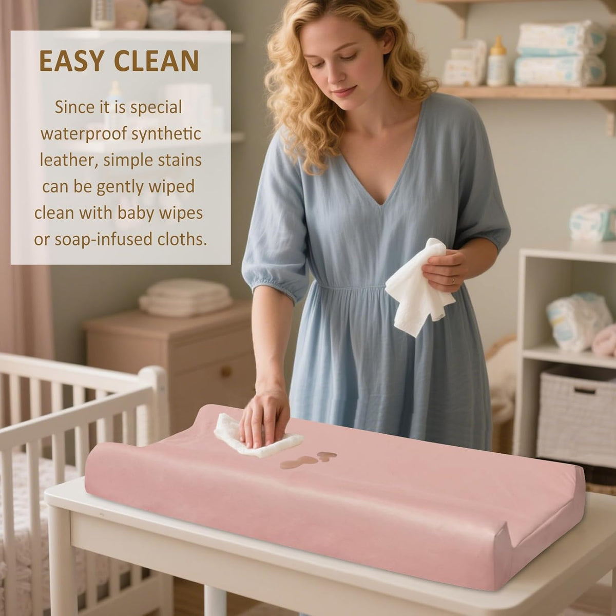 Owlowla Changing Pad Cover,Waterproof Changing Pad Covers-Soft Leather Diaper Changing Table