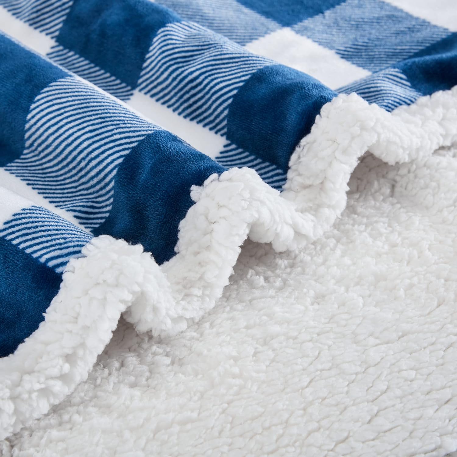 Touchat Sherpa Plaid Twin Blanket 60" X 70", Fuzzy Fluffy Soft Cozy Throw Blanket, Twin Size Plush