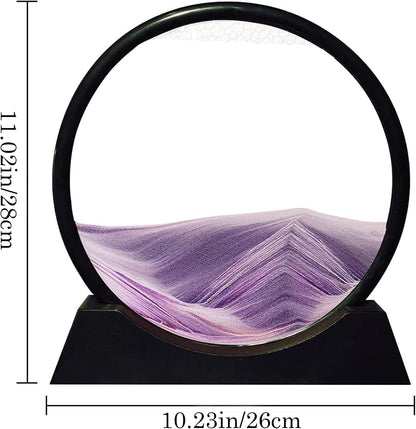 Aoderun Moving Sand Art Picture Round Glass 3D Deep Sea Sandscape in Motion Display Flowing Sand