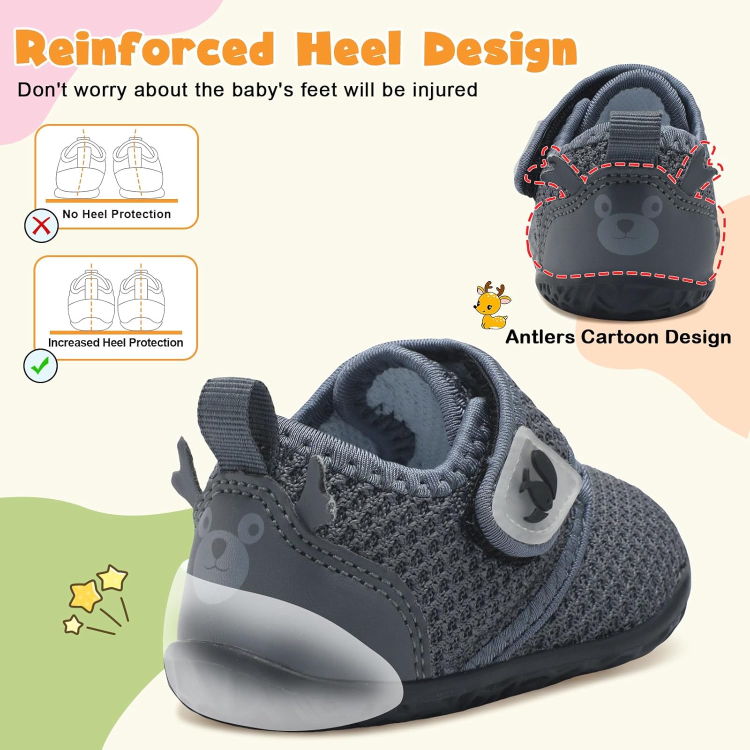 FEETCITY Baby Walking Shoes Barefoot Baby Shoes Infant Sneakers Newborn Crib Shoe Lightweight