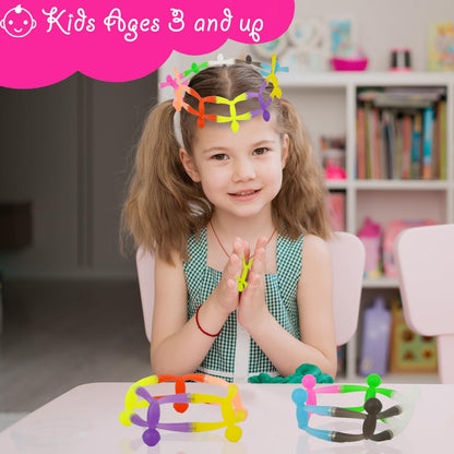 MAGMEN Enhanced Grip Magnetic Fidget Toy Figures for Kids 3-8 & Toddlers| 5 Piece Opaque Color