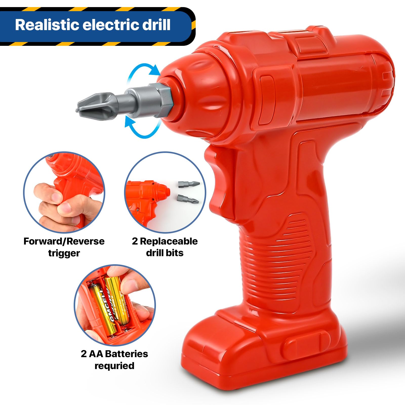 MUGEYMYD Kids Tool Bench Set with Electric Drill and Realistic Tool