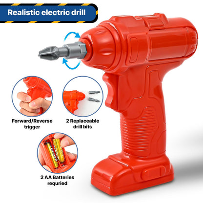MUGEYMYD Kids Tool Bench Set with Electric Drill and Realistic Tool