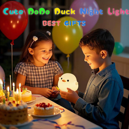 DREAMING MY DREAM Cute Duck Lamp,Do Do Duck Night Light,Silicone Squishy Nursery Bedside Lamp,USB